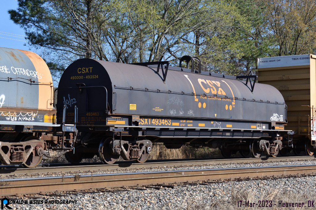 PRN2023030224_400 Chessie Seaboard Express Transportation CSXT 493463 Flat Car Steel Coil 51' 11" 